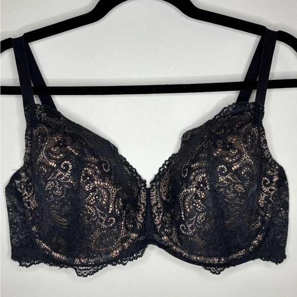 Like New ThirdLove Plus 24/7 Lace Balconette Bra In Black/Nude Women's Size 42C - Picture 2 of 4